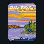 Kouchibouguac National Park Travel Art Vintage Magnet<br><div class="desc">Kouchibouguac National Park vector art design. The Park includes barrier islands,  sand dunes,  lagoons,  salt marshes and forests.</div>