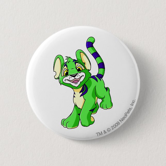 Kougra Green 2 Inch Round Button (Front)