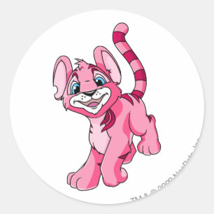Kougra Pink Classic Round Sticker