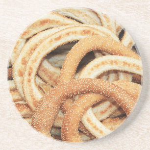 Koulouri round bread in Greece, Round Coaster