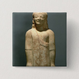 Kouros Dionysermos, Greek, Archaic Period, c.600 B 2 Inch Square Button
