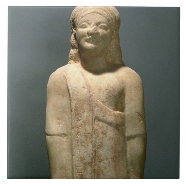 Kouros Dionysermos, Greek, Archaic Period, c.600 B Tile (Front)