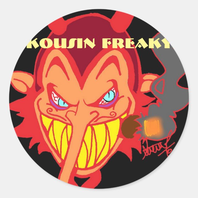Kousin Freaky Monster Classic Round Sticker (Front)