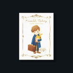 Kowalski Bakery - Newt Scamander Canvas Print<br><div class="desc">Check out this adorable stylized graphic of Newt Scamander holding a bag of baked treats from Kowalski's bakery, featuring a Niffler and Bowtruckle.</div>