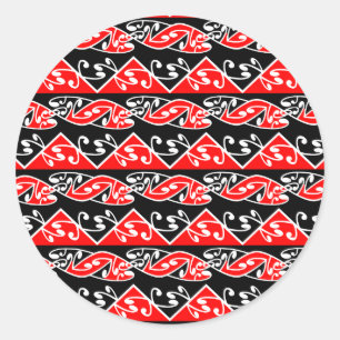 Kowhaiwhai Traditional Maori Koru Pattern Classic Round Sticker