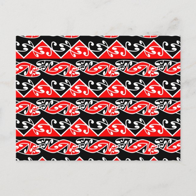 Kowhaiwhai Traditional Maori Koru Pattern Postcard (Front)