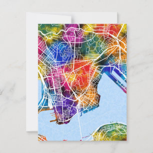 Kowloon Hong Kong City Map Postcard