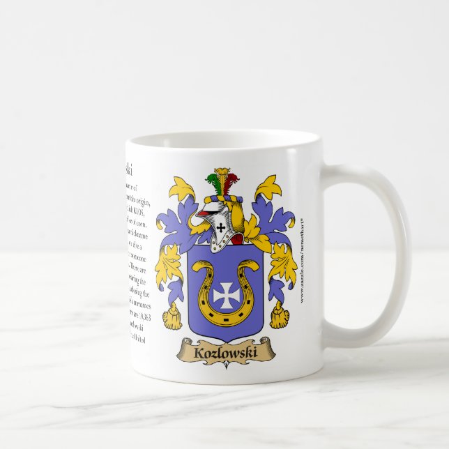 Kozlowski, the Origin, the Meaning and the Crest Coffee Mug (Right)