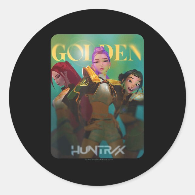 Kp Demon Hunters Halloween Huntrix Golden Photocar Classic Round Sticker (Front)