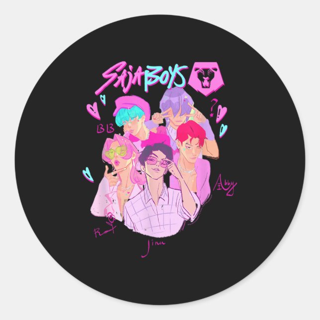 Kp Demon Hunters Halloween Saja Boys Demon Group R Classic Round Sticker (Front)