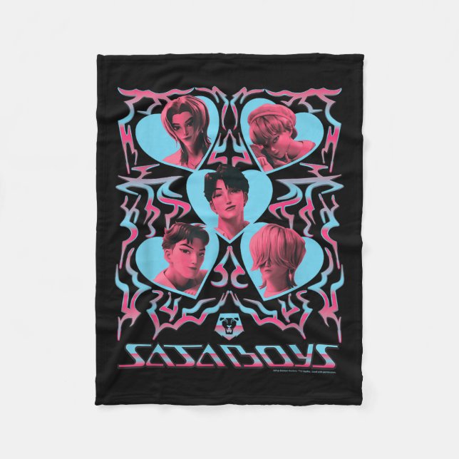 Kp Demon Hunters Halloween Saja Boys Heart Shapes  Fleece Blanket (Front)