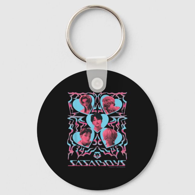 Kp Demon Hunters Halloween Saja Boys Heart Shapes  Keychain (Front)