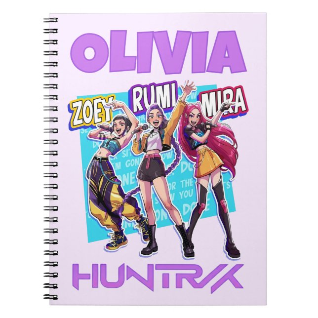 KPop Demon Hunters Notebook, Kids Huntrix Notebook (Front)
