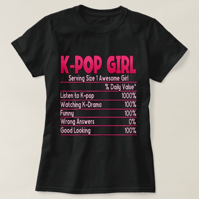 Kpop Girl Korean Pop Music Kpop  T-Shirt (Design Front)