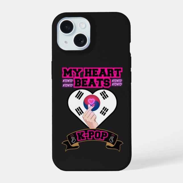 KPop Heart Corée Drapeau Symbole main Design de mu (Verso)