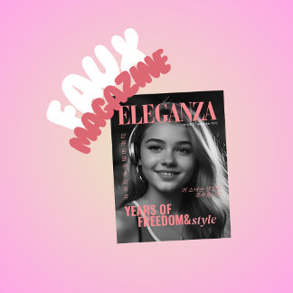 Kpop Idol Birthday Fancafe Faux Magazine Cover Photo Print
