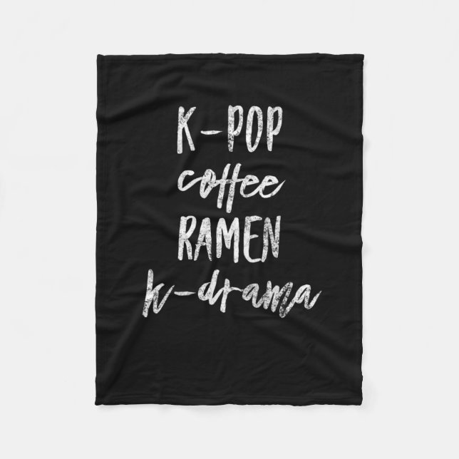 Kpop kdrama coffee ramen fleece blanket (Front)
