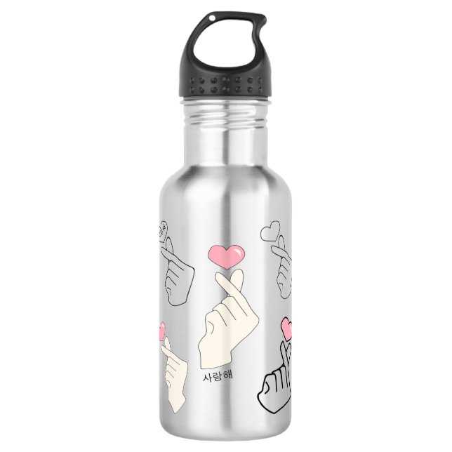 Kpop Korean Finger Heart  pack   532 Ml Water Bottle (Front)