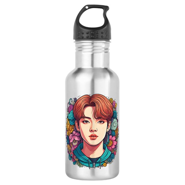kpop kpopfan kpopfanart kpopidol kpopdrawing kpopi 532 ml water bottle (Front)