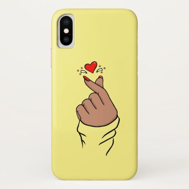 Kpop Saranghae finger Heart Case-Mate iPhone Case (Back)