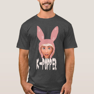 KPopper Cute Girl Bunny Hat Funny Rabbit South Kor T-Shirt