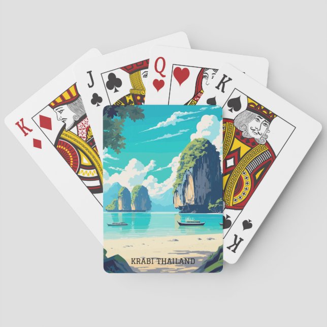 Krabi Thailand Beach Paradise Travel Playing Cards (Back)