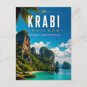 🏝️ Krabi Thailand Tropical Coast Home Decor 🌊 Postcard