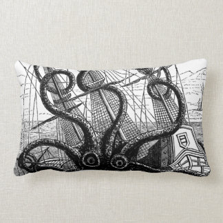 Kracken/Squid Eatting A Pirate Ship Lumbar Pillow