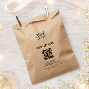 Kraft Add your Logo QR Code Custom Text Promotion Favour Bag