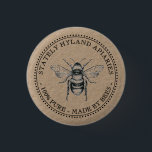 KRAFT APIARY MAGNET 100% PURE MADE BY BEES  1 INCH ROUND BUTTON<br><div class="desc">Simulated Kraft Logo with vintage honeybee. Square or Round button. Great for promoting your apiary name and honey products !</div>