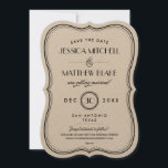 Kraft Art Deco Save the Date<br><div class="desc">Chic simple vintage inspired wedding save the date with an elegant border and mix of script and modern fonts.  Click the CUSTOMIZE IT button to customize fonts,  move text around and create your own unique one-of-a-kind invitation design.</div>
