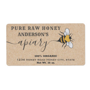 Kraft Bee logo script apiary honey jar label