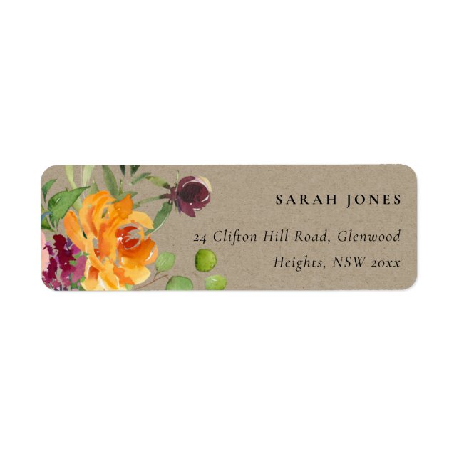 KRAFT BLUSH JAUNE ORANGE FLORAL BUNCH ADRESSE (Devant)