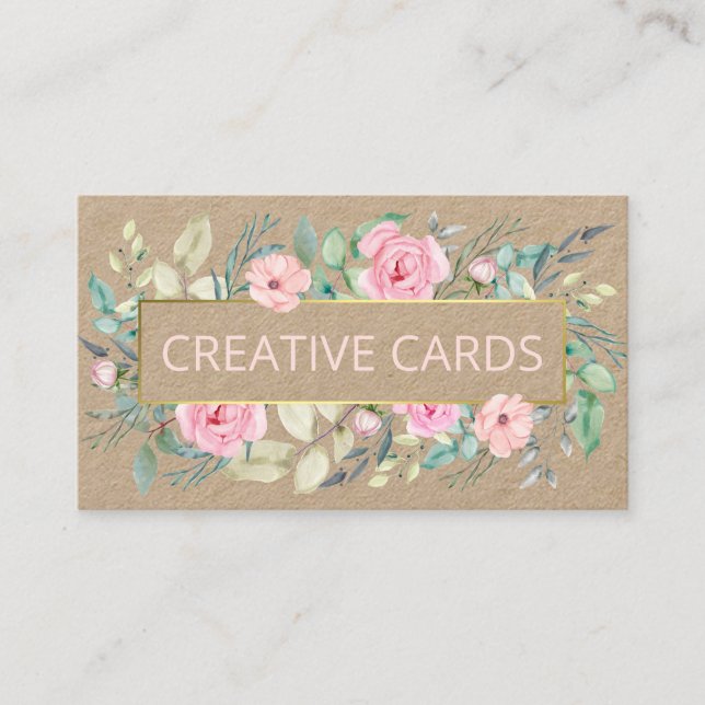 Kraft Bouquet Handmade Cards Scrapbooking (Front)