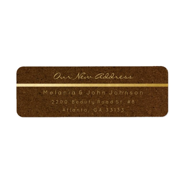 Kraft Brown d'or naturel Nouvelle adresse RSVP (Devant)
