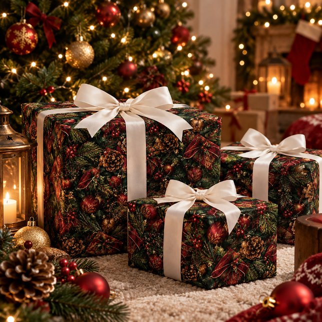 Kraft Christmas Gift Wrapping Paper Pattern  (Kraft Christmas Gift Wrapping Paper Pattern)