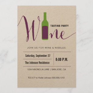 Kraft Collection Rustic Wine Tasting Invitation