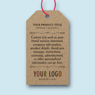Kraft Custom Printed Retail Hang Tags with String