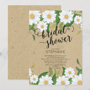 Kraft Daisy Flowers Bridal Shower Invitation