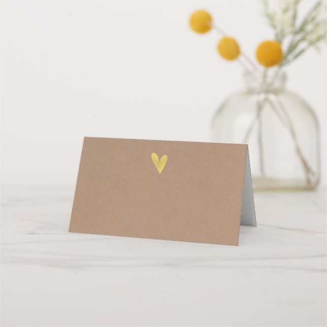 Kraft Effect Gold Heart Mariage Plaqué Cartes de P (Devant)