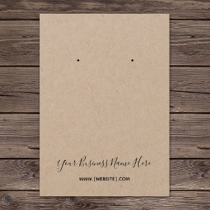 Kraft Elegant Script Custom Earring Card