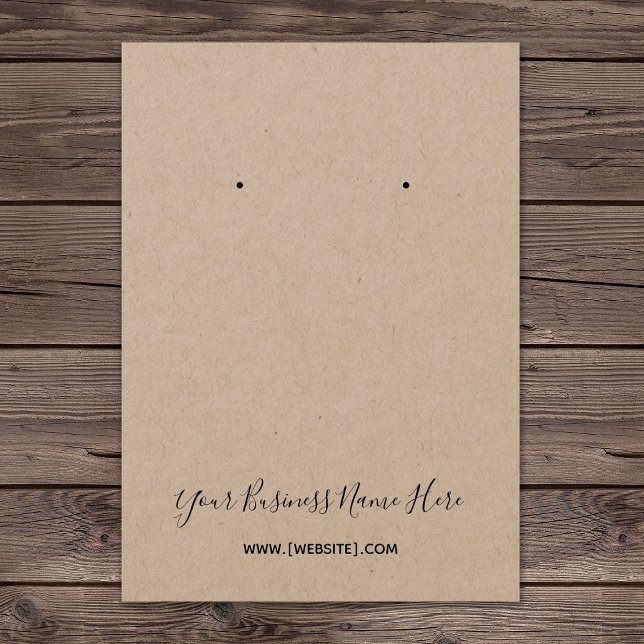 Kraft Elegant Script Custom Earring Card (Creator Uploaded)
