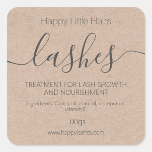 Kraft Eyelash Eyebrow Thickener Treatment Serum Square Sticker