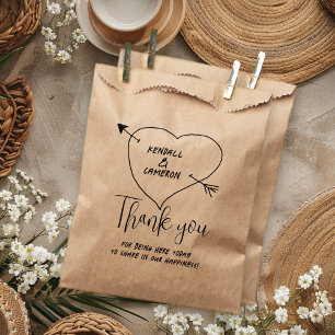 Kraft Favour Bag Thank You Message