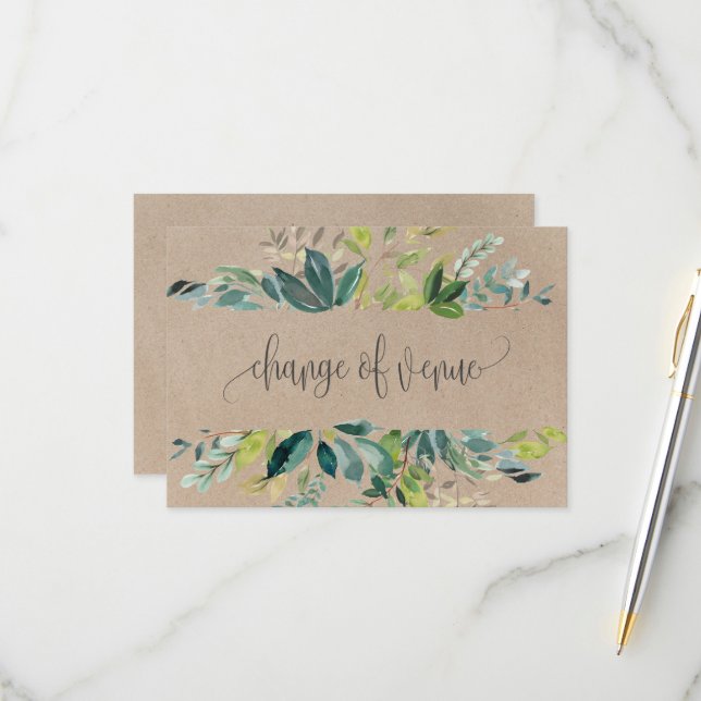 Kraft Foliage Change of Venue Details Card (Front/Back In Situ)