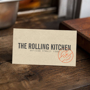 Kraft Food Truck Rustic Business Card