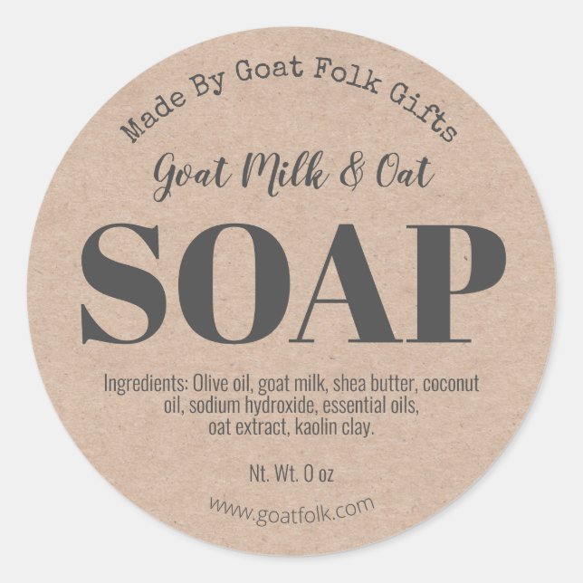 Kraft Goat Milk Soap Labels (Front)