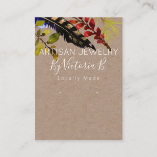 Kraft & Greenery Handmade Jewelry Earring Display Business Card