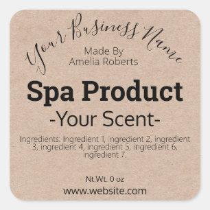 Kraft Handmade Spa DIY Product Labels