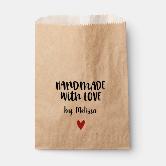 Kraft Handmade with love Favour Bag (Front)